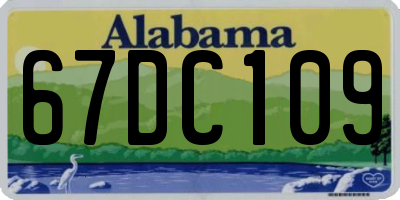 AL license plate 67DC109