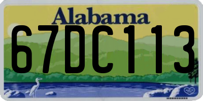 AL license plate 67DC113