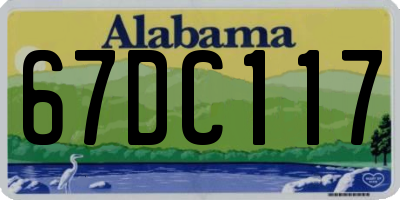 AL license plate 67DC117