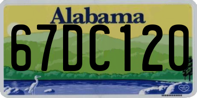 AL license plate 67DC120