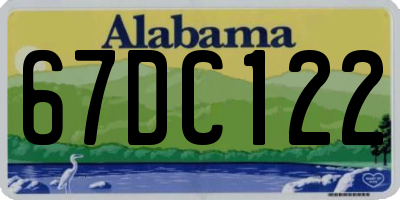 AL license plate 67DC122