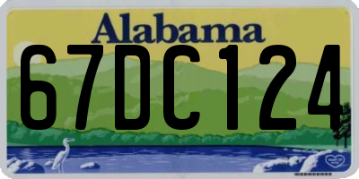AL license plate 67DC124