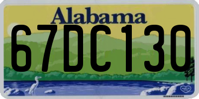 AL license plate 67DC130