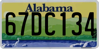 AL license plate 67DC134