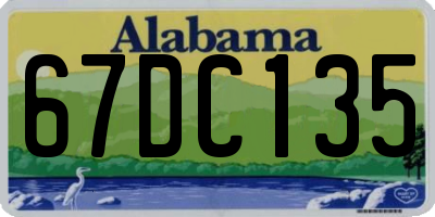 AL license plate 67DC135
