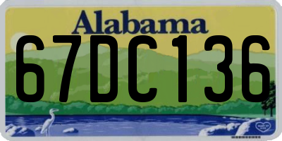 AL license plate 67DC136