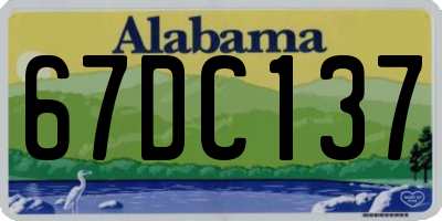 AL license plate 67DC137
