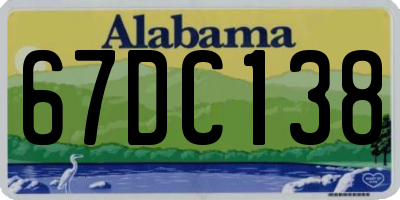 AL license plate 67DC138