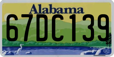 AL license plate 67DC139