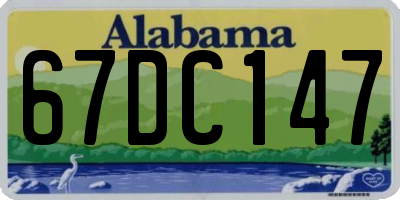 AL license plate 67DC147