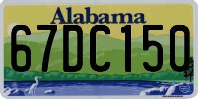 AL license plate 67DC150