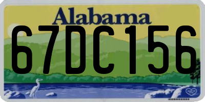 AL license plate 67DC156