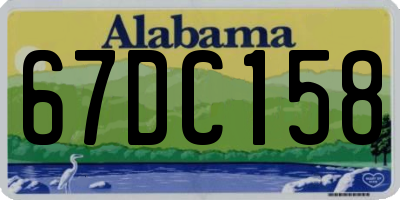 AL license plate 67DC158