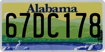AL license plate 67DC178