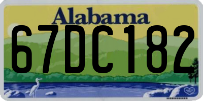 AL license plate 67DC182