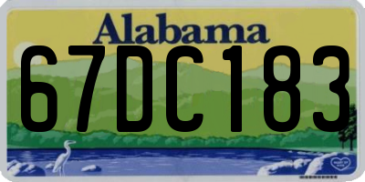 AL license plate 67DC183