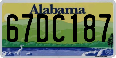 AL license plate 67DC187