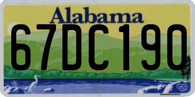 AL license plate 67DC190