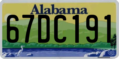 AL license plate 67DC191