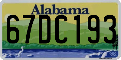 AL license plate 67DC193