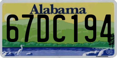 AL license plate 67DC194
