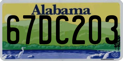 AL license plate 67DC203