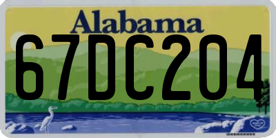 AL license plate 67DC204