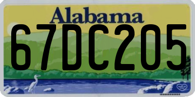 AL license plate 67DC205