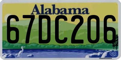 AL license plate 67DC206