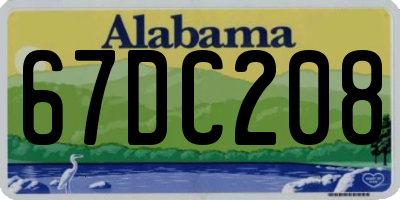 AL license plate 67DC208