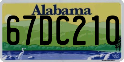 AL license plate 67DC210