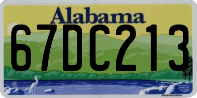 AL license plate 67DC213