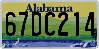 AL license plate 67DC214