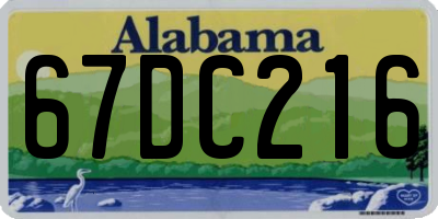 AL license plate 67DC216