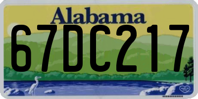 AL license plate 67DC217