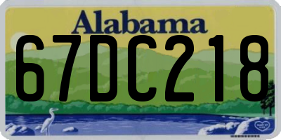 AL license plate 67DC218