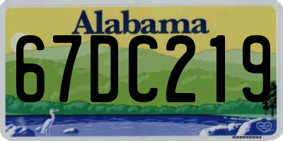 AL license plate 67DC219