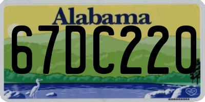 AL license plate 67DC220