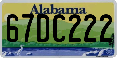 AL license plate 67DC222
