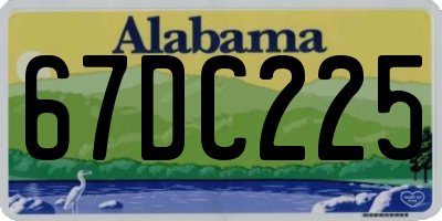 AL license plate 67DC225