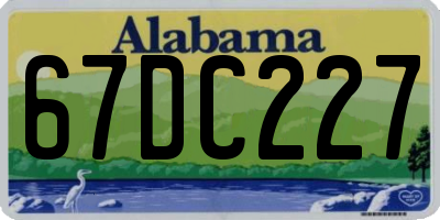 AL license plate 67DC227