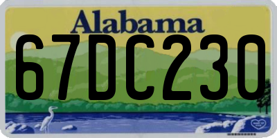 AL license plate 67DC230