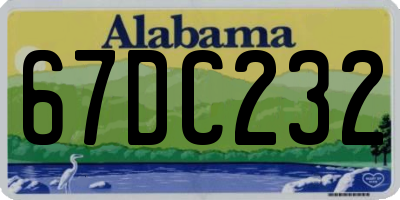 AL license plate 67DC232