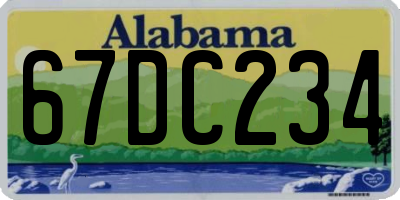 AL license plate 67DC234