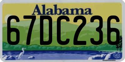 AL license plate 67DC236