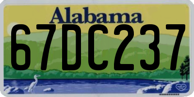AL license plate 67DC237