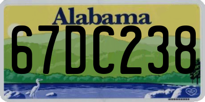 AL license plate 67DC238