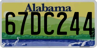 AL license plate 67DC244
