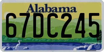 AL license plate 67DC245