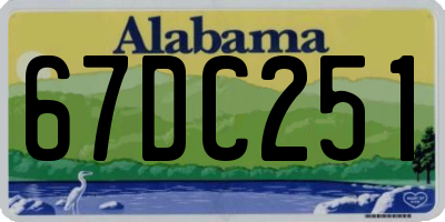 AL license plate 67DC251